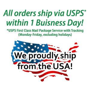 We proudly ship from the USA!  Orders ship within 1 Business Day (Mon-Fri, Excluding Holidays)